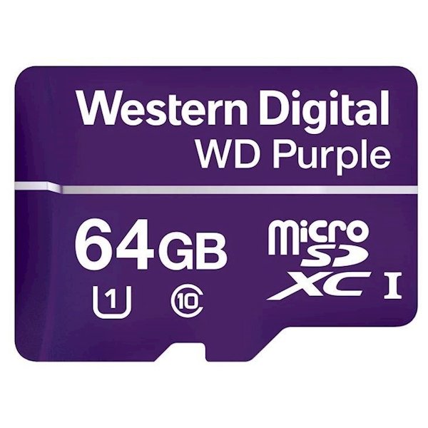 Vigilância por microSD WD Purple 64GB, WDDD064G1P0C